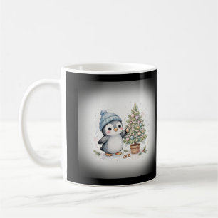 Penguin Decorating Christmas Tree Coffee Mug
