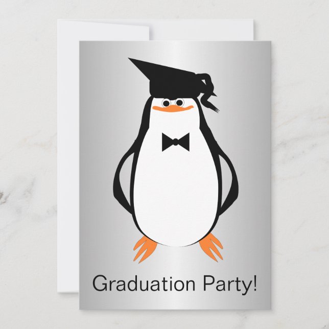 Penguin Design Graduation Party Invitation (Front)