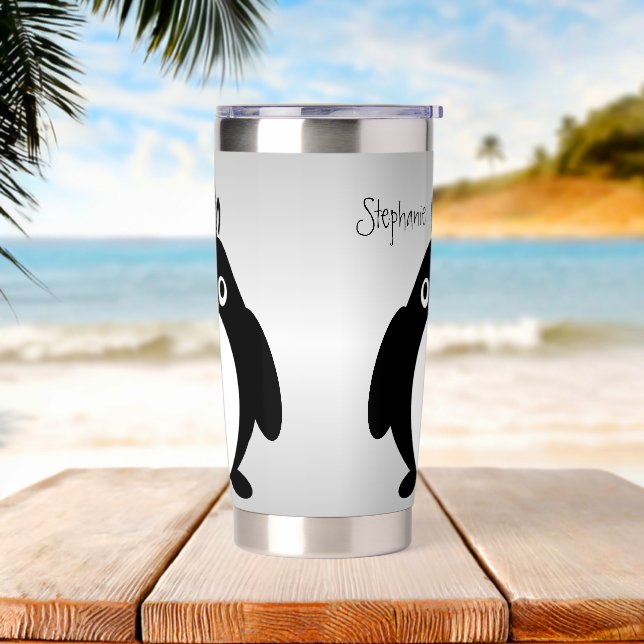 Penguin Design Personalised Insulated Tumbler (Beach)