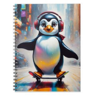 Penguin Digital Art Painting Cool Notebook