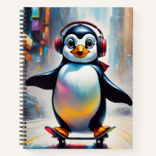 Penguin Digital Art Painting Cool Notebook