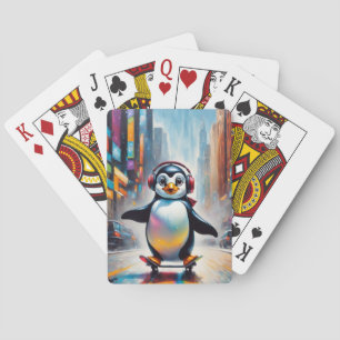 Penguin Digital Art Painting Cool Playing Cards