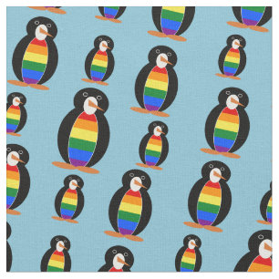 Penguin Dressed in the Gay Pride Rainbow Flag Fabric