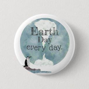 Penguin Earth Day Every Day 2 Inch Round Button