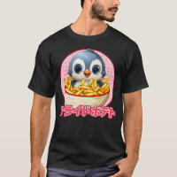 Penguin Eating French Fries Kawaii Penguin Anime T