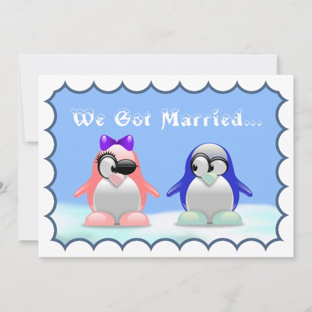 Penguin Elopement  / Reception Announcement (Front)