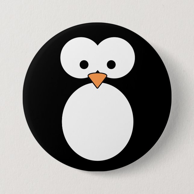 Penguin Eyes 3 Inch Round Button (Front)