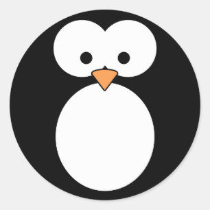 Penguin Eyes Classic Round Sticker
