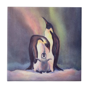 PENGUIN FAMILY by SHARON SHARPE Tile