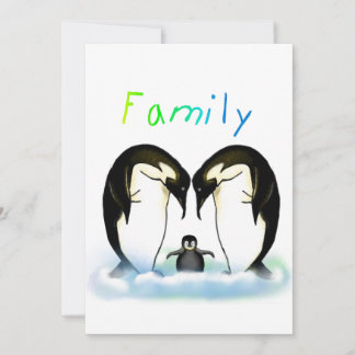 Penguin Family Girl's Invitation