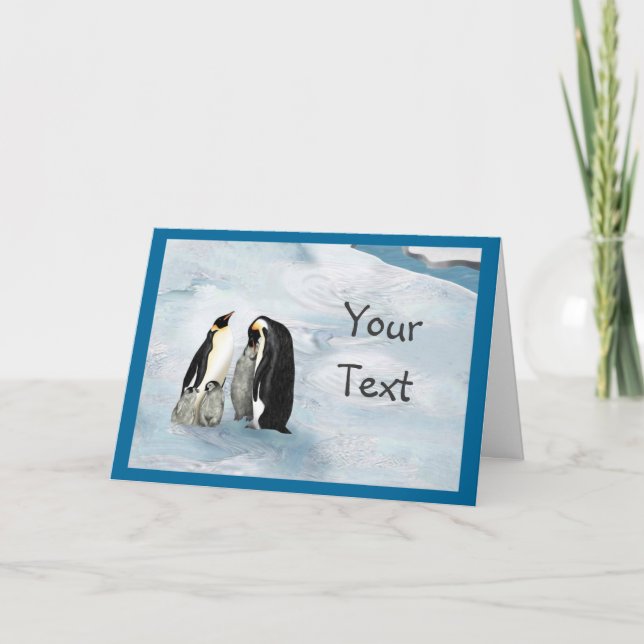 Penguin Family Greeting Card (Front)