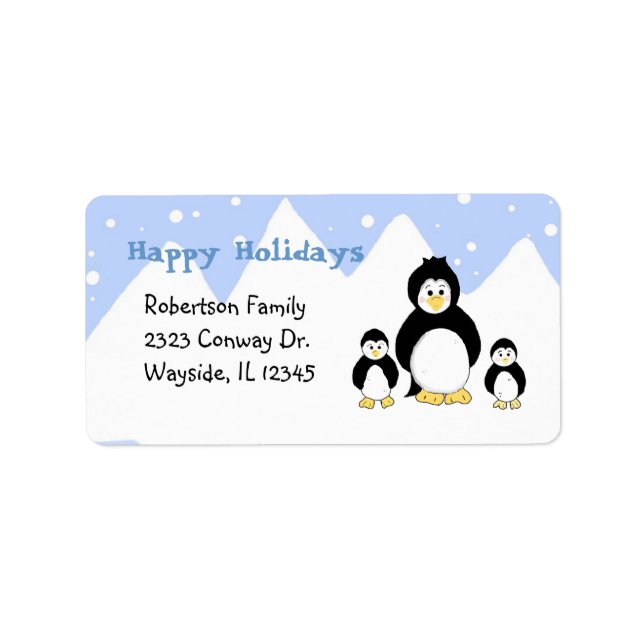Penguin Family Iceberg Label (Front)