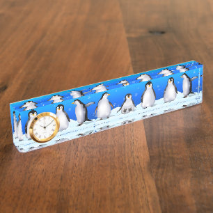 Penguin Family Nameplate