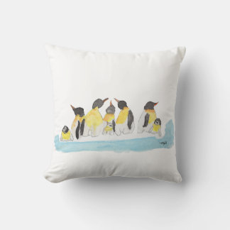Penguin Family Throw Pillow