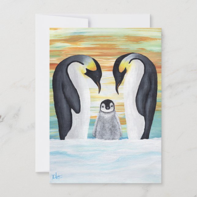 Penguin Family with Baby Penguin (Front)