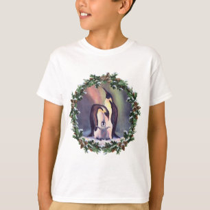 PENGUIN FAMILY & WREATH by SHARON SHARPE T-Shirt