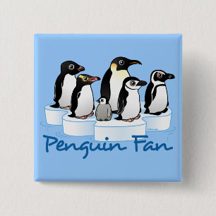 Penguin Fan 2 Inch Square Button