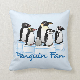 Penguin Fan Throw Pillow