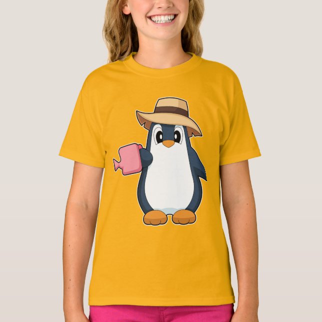 Penguin Farmer Watering can T-Shirt (Front)