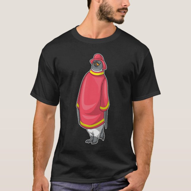 Penguin Firefighter Fire department T-Shirt (Front)