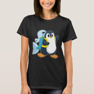 Penguin Fish Backpack T-Shirt