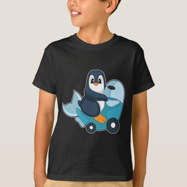 Penguin Fish Scooter T-Shirt (Front)