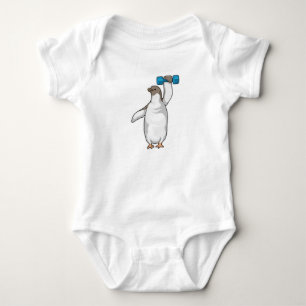 Penguin Fitness Dumbbell Baby Bodysuit