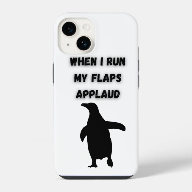 penguin flaps applaud inappropriate embarrassing iPhone case (Back)