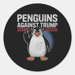 Penguin Flippers Up Anti Trump Resist Penguins Aga Classic Round Sticker