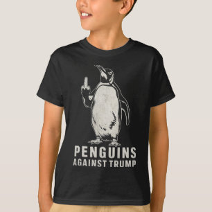 Penguin Flippers Up Middle Finger Penguins Against T-Shirt