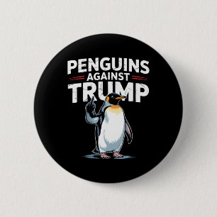 Penguin Flippers Up Resist Funny Penguins Against 2 Inch Round Button