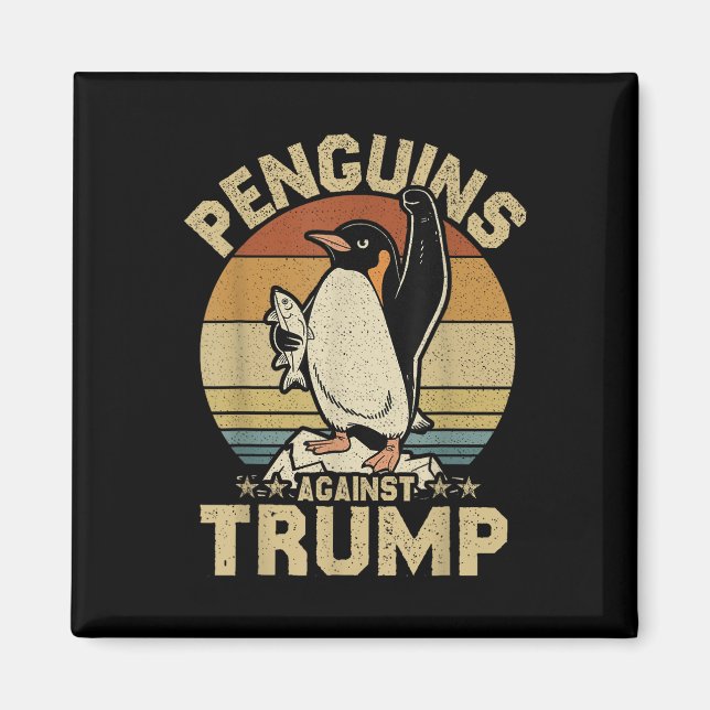 Penguin Flippers Up Resist Funny Penguins Against  Magnet (Front)