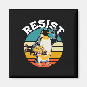 Penguin Flippers Up Resist Funny Penguins Against Magnet