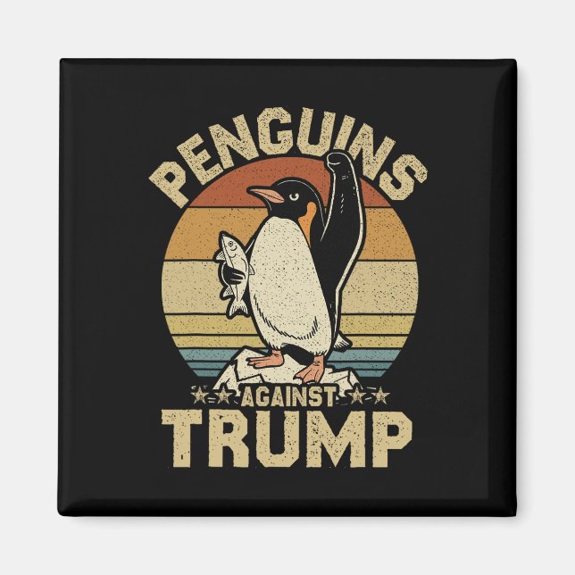 Penguin Flippers Up Resist Funny Penguins Against  Magnet (Front)
