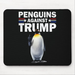 Penguin Flippers Up Resist Funny Penguins Against  Mouse Pad