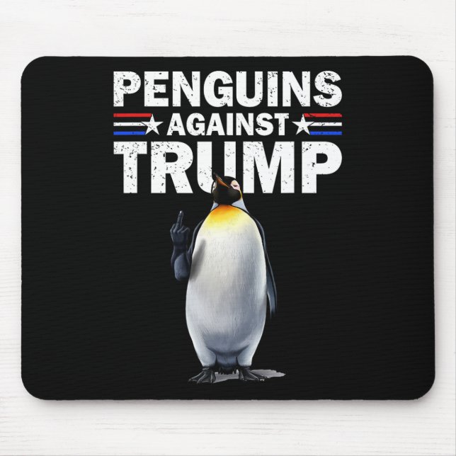 Penguin Flippers Up Resist Funny Penguins Against  Mouse Pad (Front)