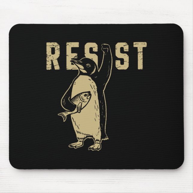Penguin Flippers Up Resist Funny Penguins Against  Mouse Pad (Front)