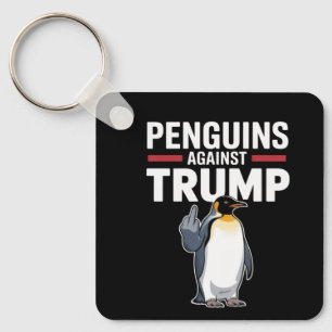 Penguin Flippers Up Resist Penguins Against Trump Keychain