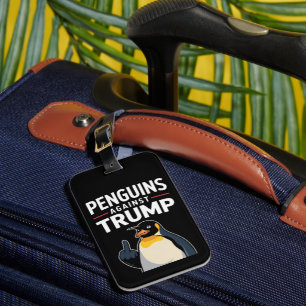 Penguin Flippers Up Resist Penguins Against Trump Luggage Tag