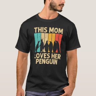 Penguin For Mom Mama Penguins Bird Animal Retro T-Shirt