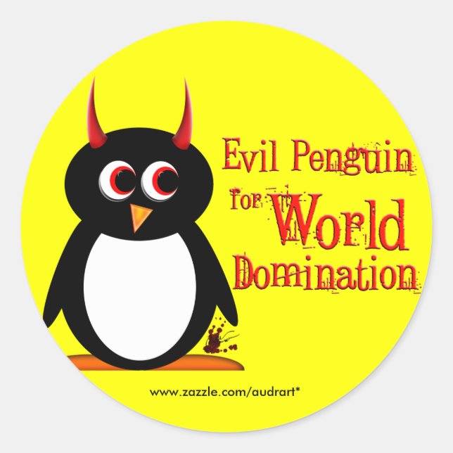 Penguin for World Domination Stickers (Front)