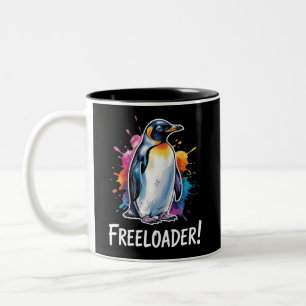 Penguin Freeloader Resist Politics Two-Tone Coffee Mug