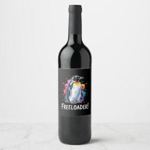 Penguin Freeloader Resist Politics Wine Label