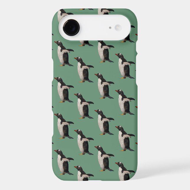 Penguin Frenzy iPhone 7 Case (Green) (Back)