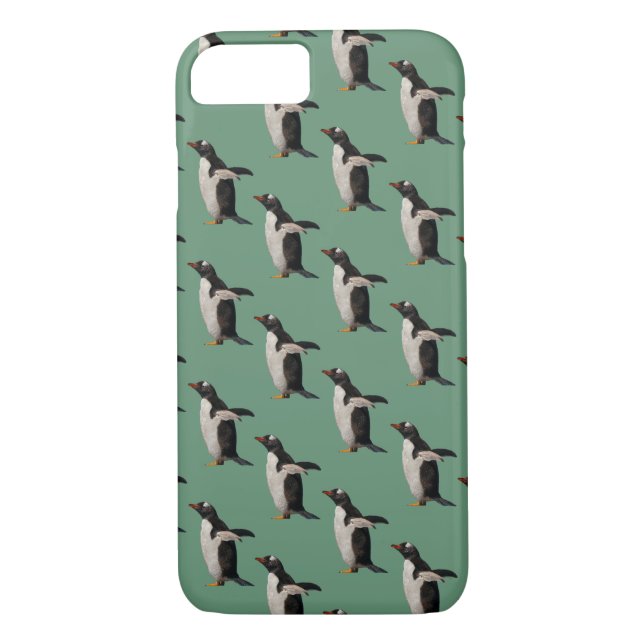 Penguin Frenzy iPhone 7 Coque (Vert) (Dos)
