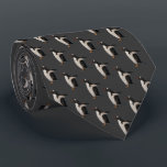 Penguin Frenzy Tie (Dark Grey)<br><div class="desc">Gentoo Penguins (pygoscelis papua)</div>