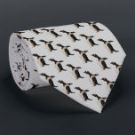 Penguin Frenzy Tie (Light Grey)<br><div class="desc">Gentoo Penguins (pygoscelis papua)</div>