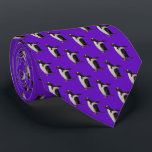 Penguin Frenzy Tie (Purple)<br><div class="desc">Gentoo Penguins (pygoscelis papua)</div>