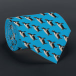 Penguin Frenzy Tie (Turquoise)<br><div class="desc">Gentoo Penguins (pygoscelis papua)</div>