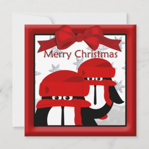 Penguin Friends Christmas Greeting Holiday Card